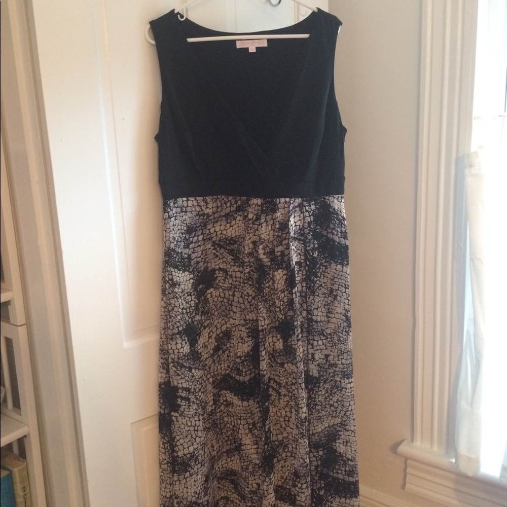 Black and print maxi dress